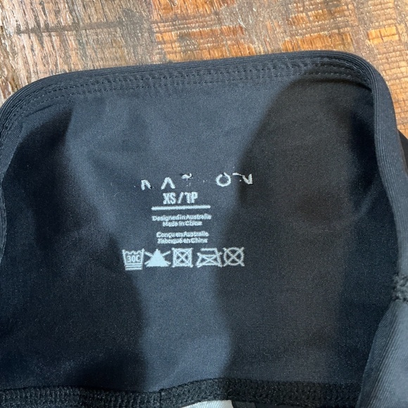 P.E Nation Colorblock Recycled Nylon Active Leggings Black Maroon Size XS - Picture 10 of 12